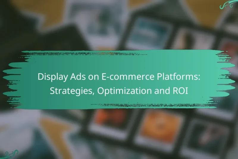Display Ads on E-commerce Platforms: Strategies, Optimization and ROI