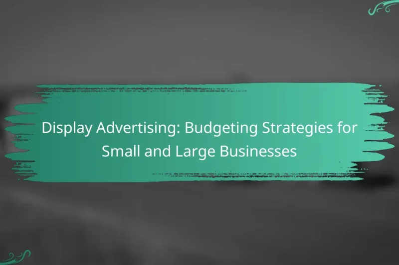 Display Advertising: Budgeting Strategies for Small and Large Businesses