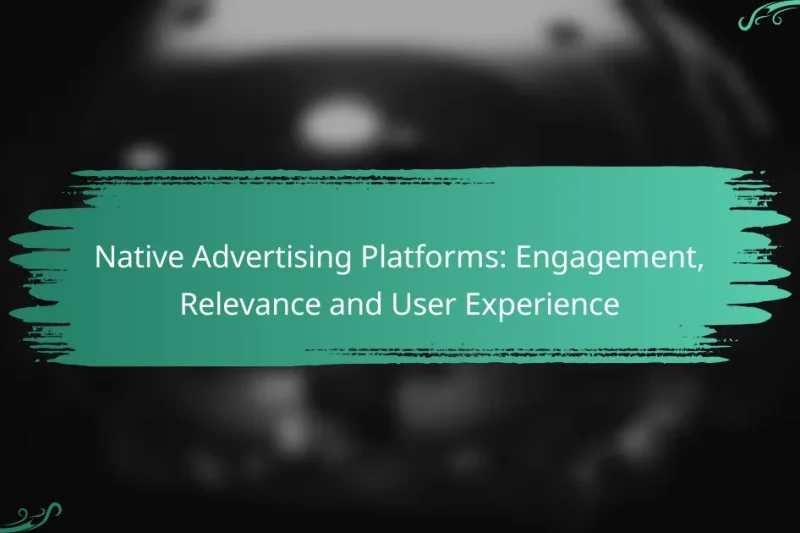 Native Advertising Platforms: Engagement, Relevance and User Experience