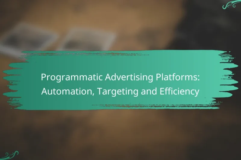 Programmatic Advertising Platforms: Automation, Targeting and Efficiency