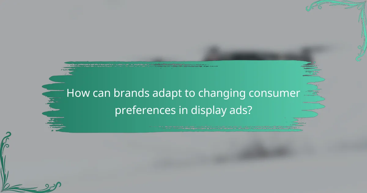 How can brands adapt to changing consumer preferences in display ads?