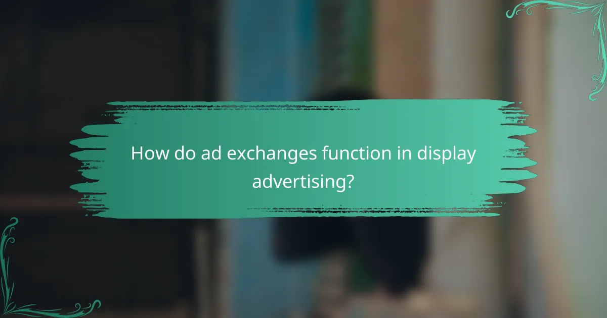 How do ad exchanges function in display advertising?