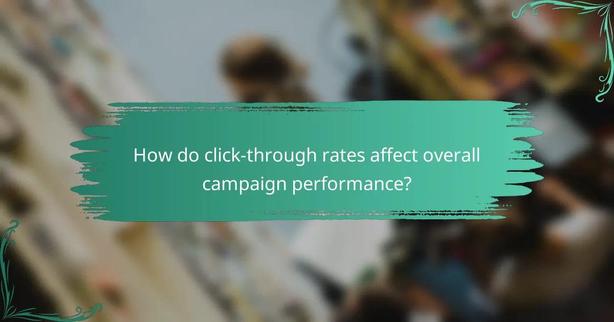 How do click-through rates affect overall campaign performance?