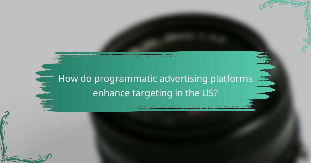 How do programmatic advertising platforms enhance targeting in the US?