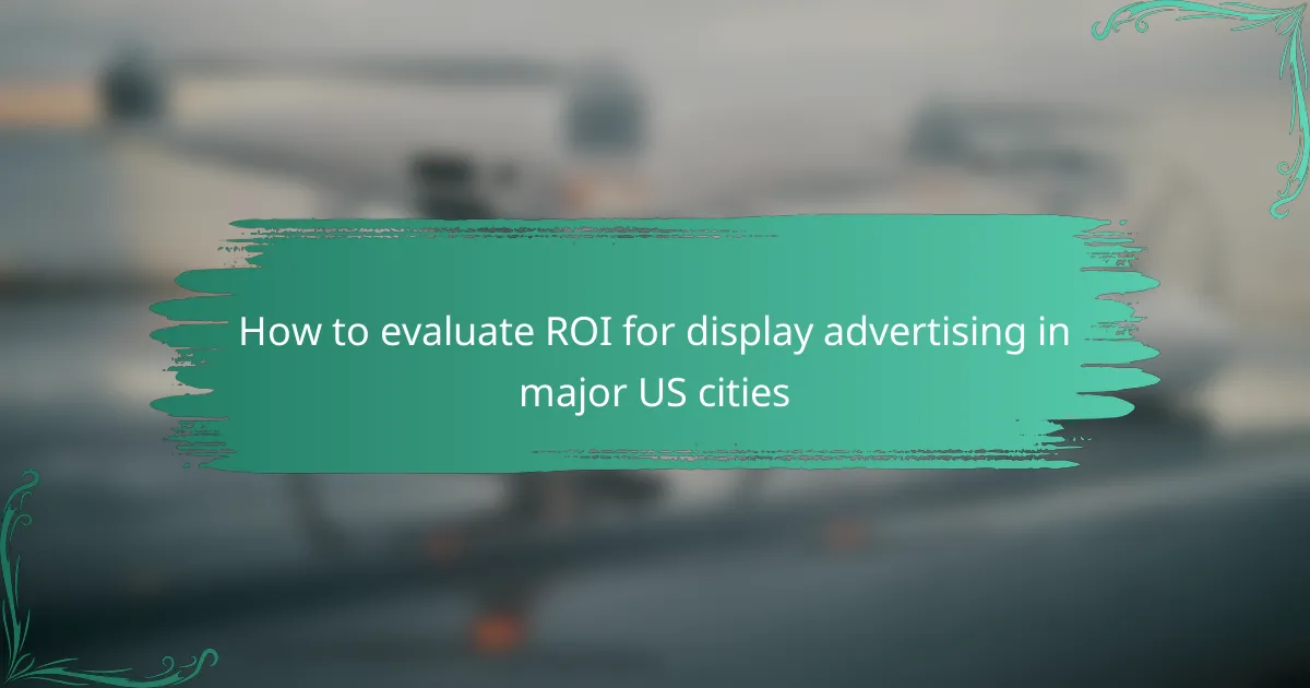 How to evaluate ROI for display advertising in major US cities