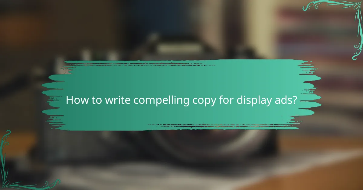 How to write compelling copy for display ads?