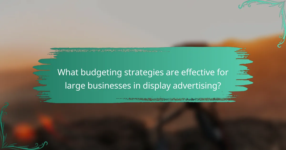 What budgeting strategies are effective for large businesses in display advertising?