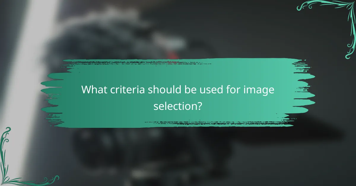 What criteria should be used for image selection?