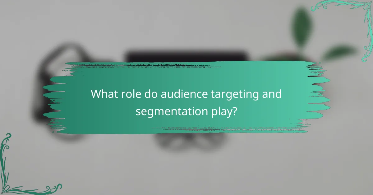 What role do audience targeting and segmentation play?