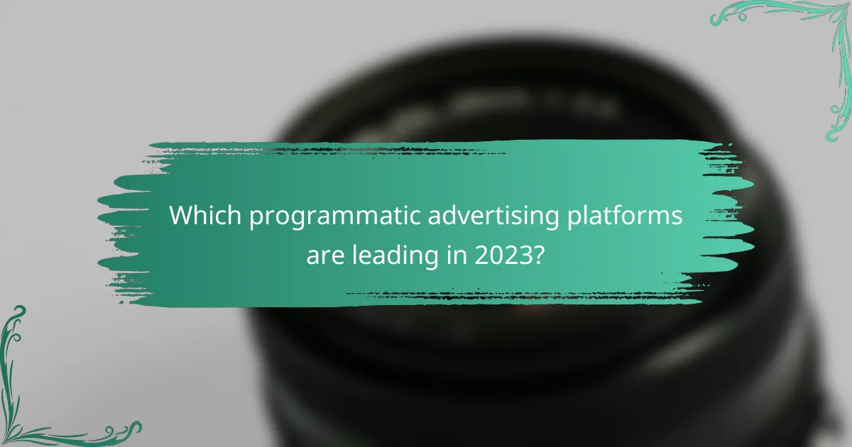 Which programmatic advertising platforms are leading in 2023?